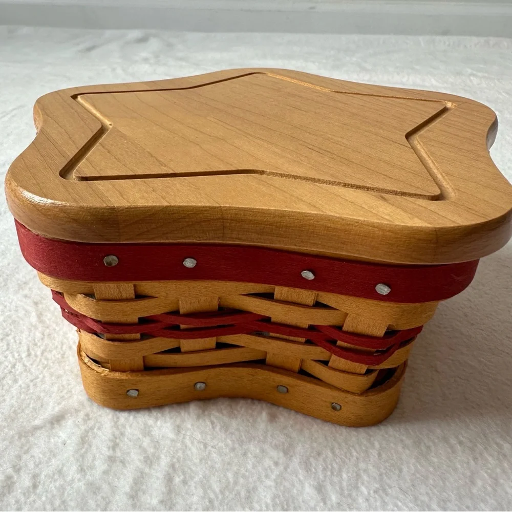 Longaberger 2001 Twinkle Twinkle Basket Tree Trimming Collection Star Shaped EUC